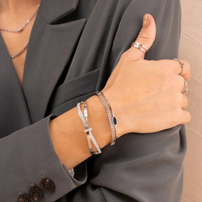 Brazalete Capas Ónix - Plata