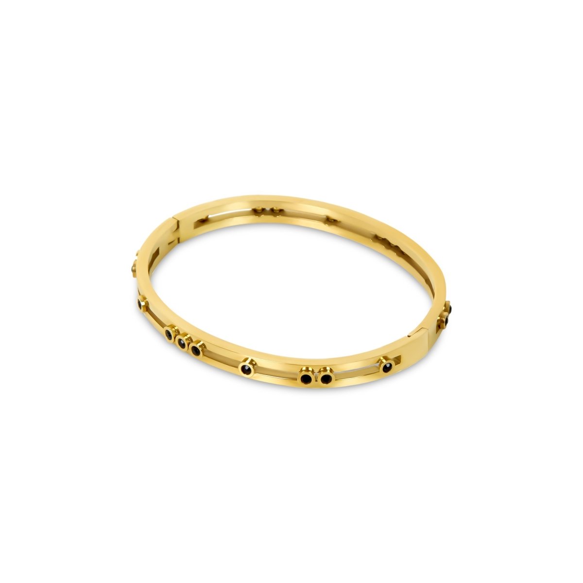 Brazalete Black Studs Bañado en Oro 18k