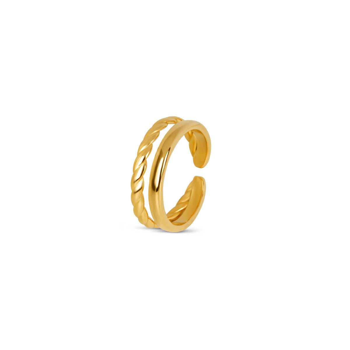 Anillo Duo Bañado en Oro 18k