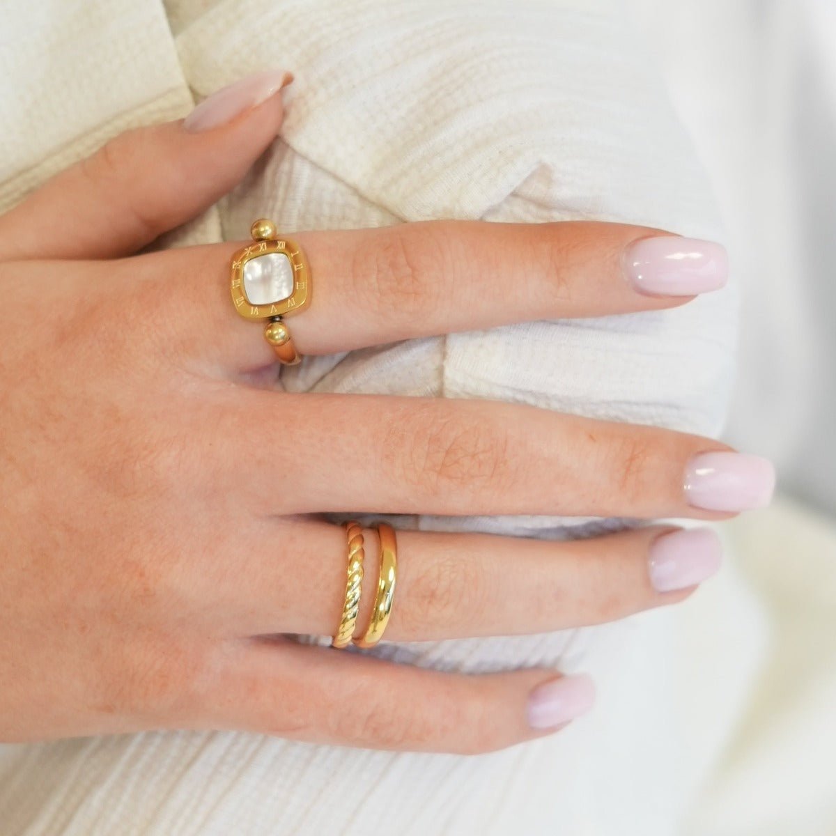 Anillo Duo Bañado en Oro 18k