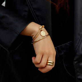 Anillo Double Chunky Bañado en Oro 18K