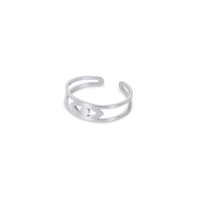Anillo Olho Grego Ajustable - Plata