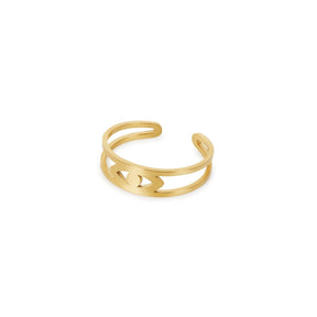Anillo Olho Grego Ajustable Bañado en Oro 18K