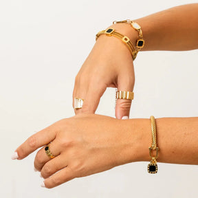 Brazalete Ônix Summer Bañado en Oro 18k