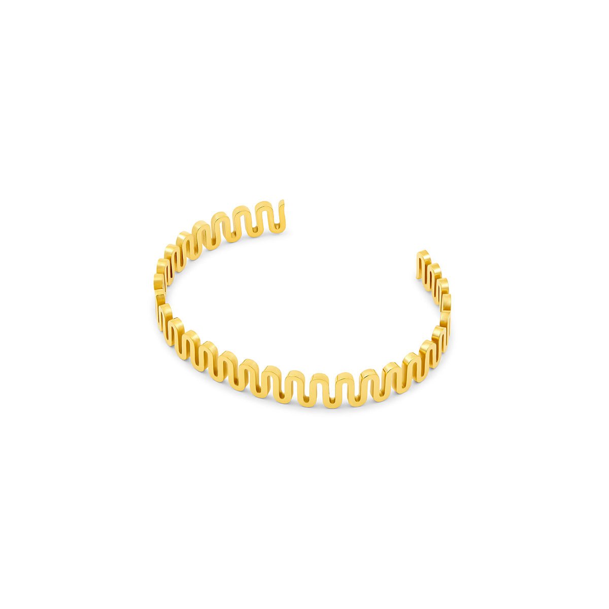 Brazalete Zig Zag Bañado en Oro 18K