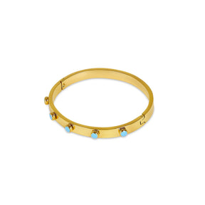 Brazalete Aqua Stone Bañado en Oro 18K