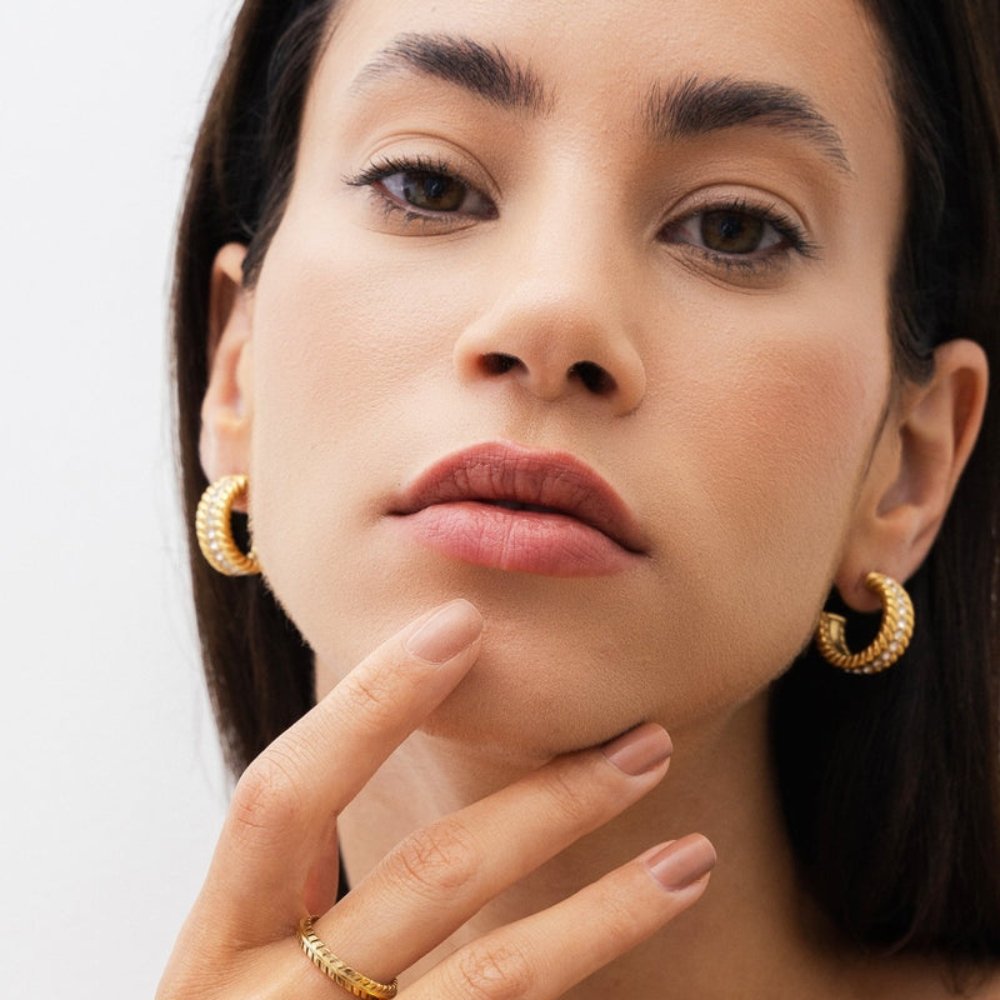 Aro de Argola Date Bañado en Oro 18k