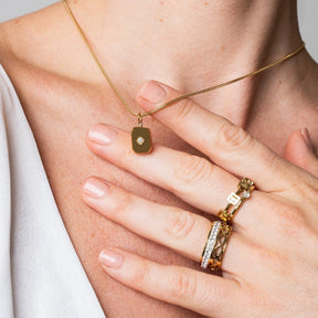 Collar Shine Colgante Bañado en Oro 18k