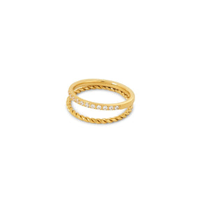 Anillo Aurora Cristais Bañado en Oro 18k