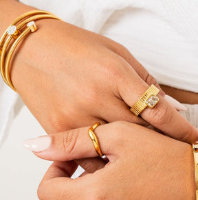 Anillo Aspen Bañado en Oro 18k