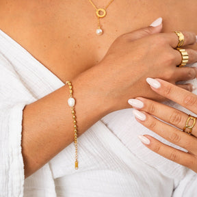 Pulsera Persia Pérola Bañado en Oro 18k