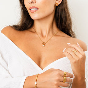 Collar Sicília Pérola Bañado en Oro 18k