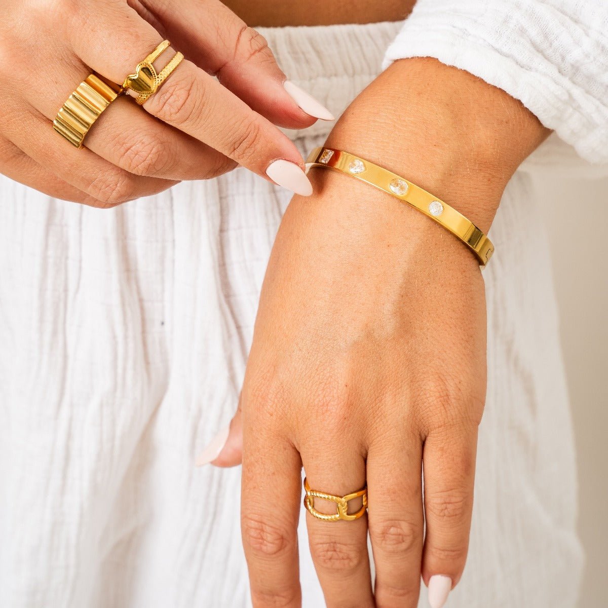 Brazalete Catherine Bañado en Oro 18k