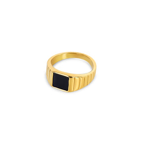 Anillo Noir Bañado en Oro 18k