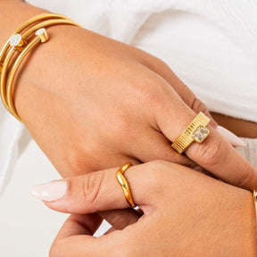 Anillo Capri Cristal Bañado en Oro 18k