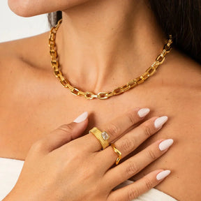 Collar Elos Chunky Bañado en Oro 18k