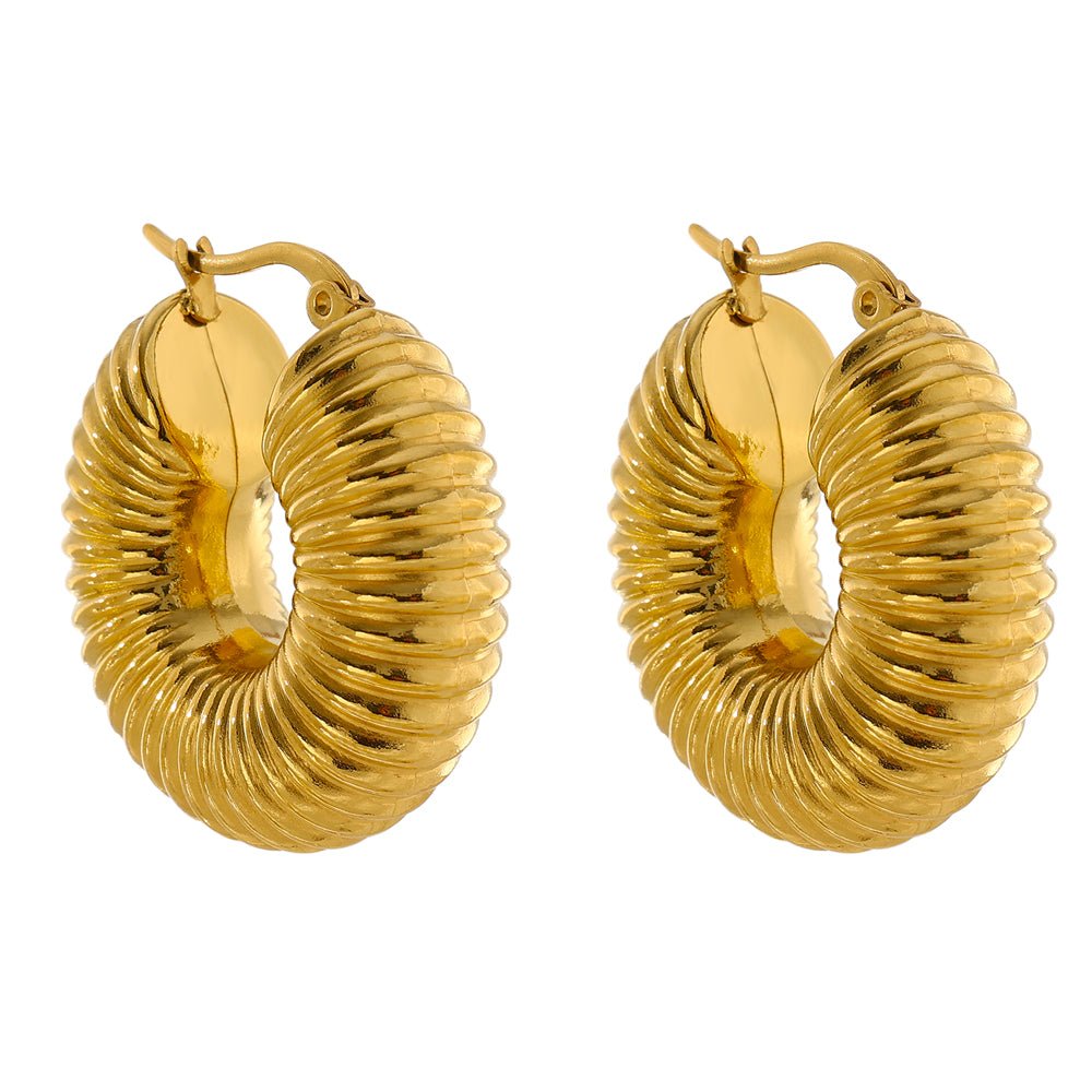 Aros de Argolas Bold Ziza Bañado en Oro 18k