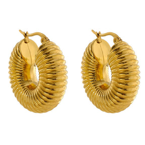 Aros de Argolas Bold Ziza Bañado en Oro 18k