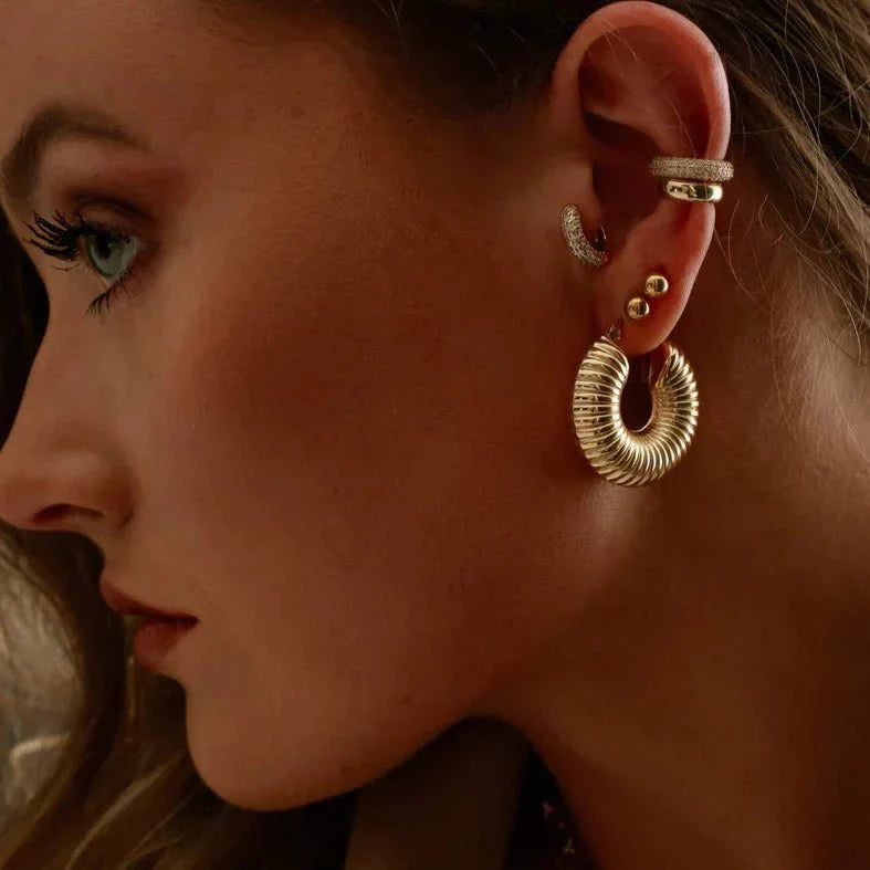 Aros de Argolas Bold Ziza Bañado en Oro 18k