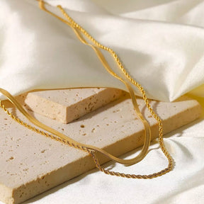 Mix Collar Melina Bañado en Oro 18k