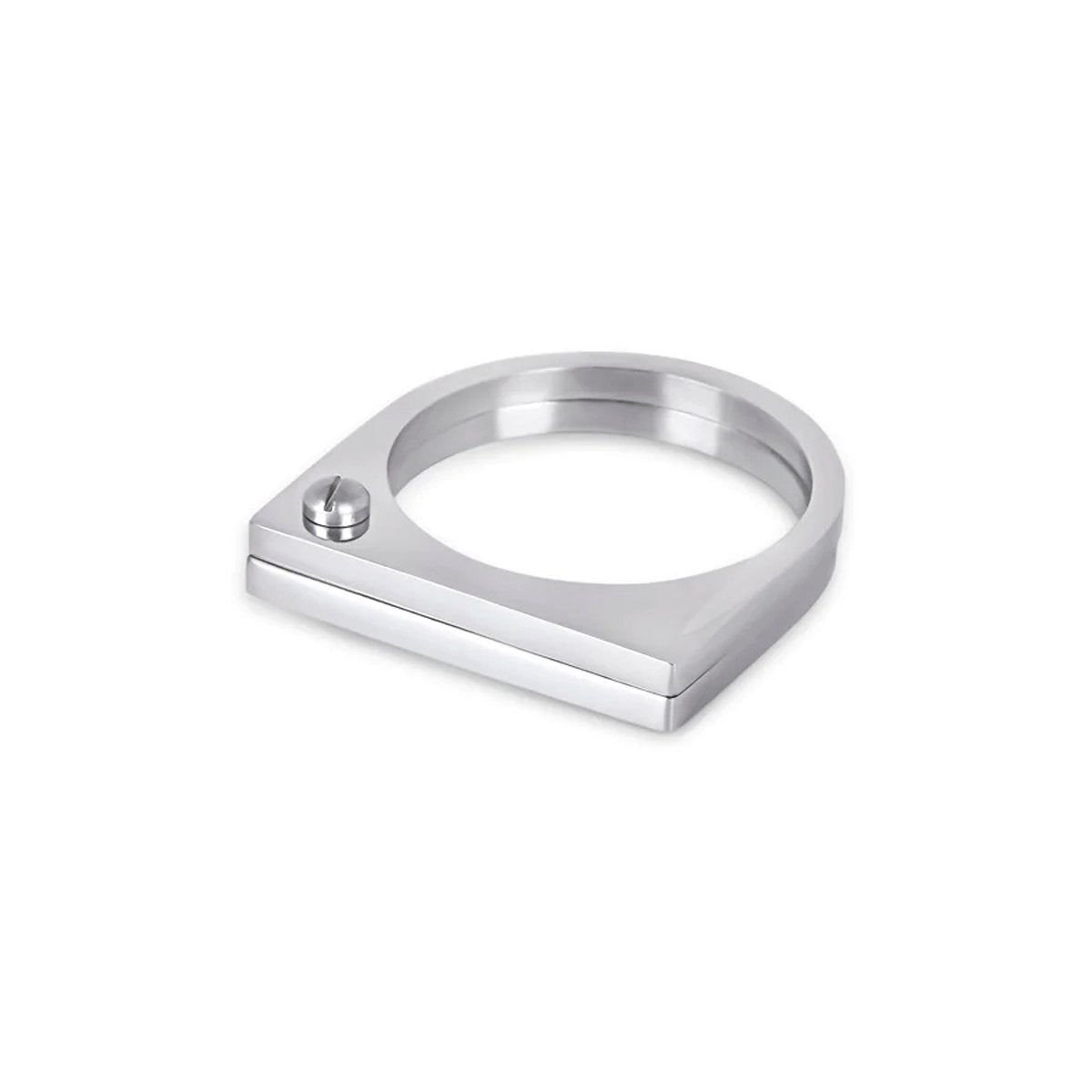 Anillo Parafuso Plano - Plata