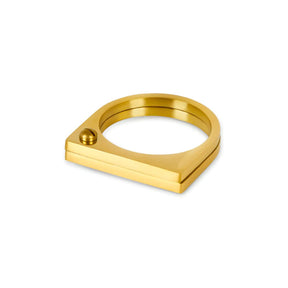 Anillo Parafuso Plano Bañado en Oro 18k