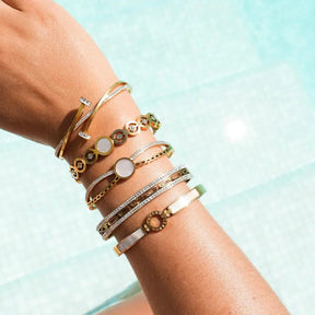 Brazalete Olivia Piedra Zirconia Bañado en Oro 18k