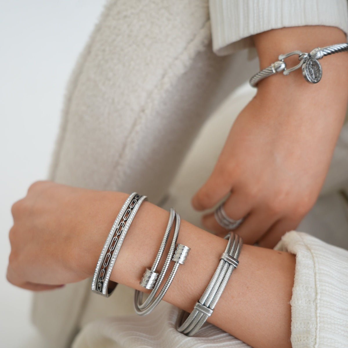 Brazalete Ivy Piedra Cristais - Plata