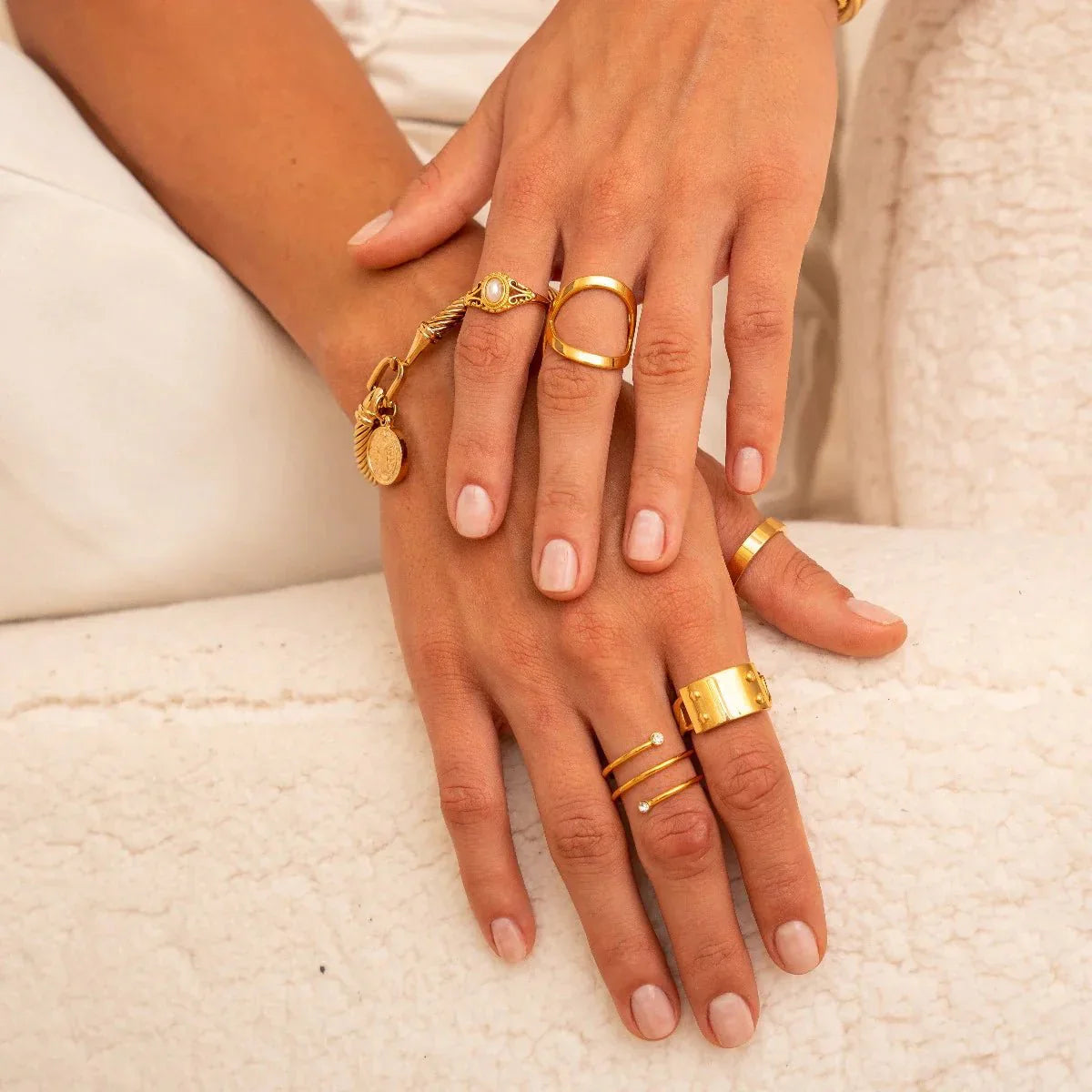 Anillo Espiral Fine Bañado en Oro 18K