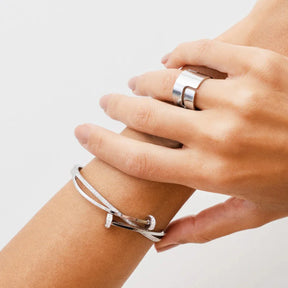 Brazalete Prego Zirconia - Plata