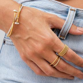 Anillo Esferas Icônica Bañado en Oro 18K