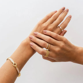 Anillo Esferas Icônica Bañado en Oro 18K