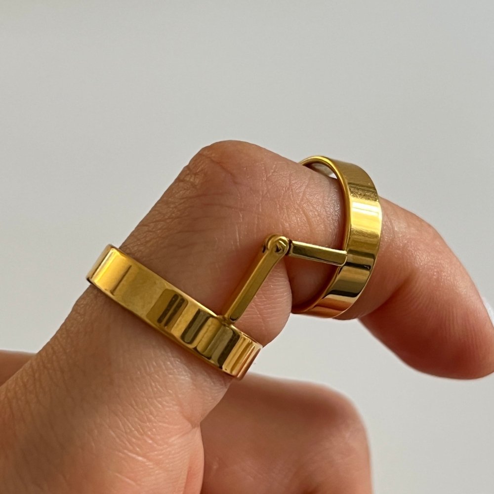 Anillo Articulado Ajustable Bañado en Oro 18K