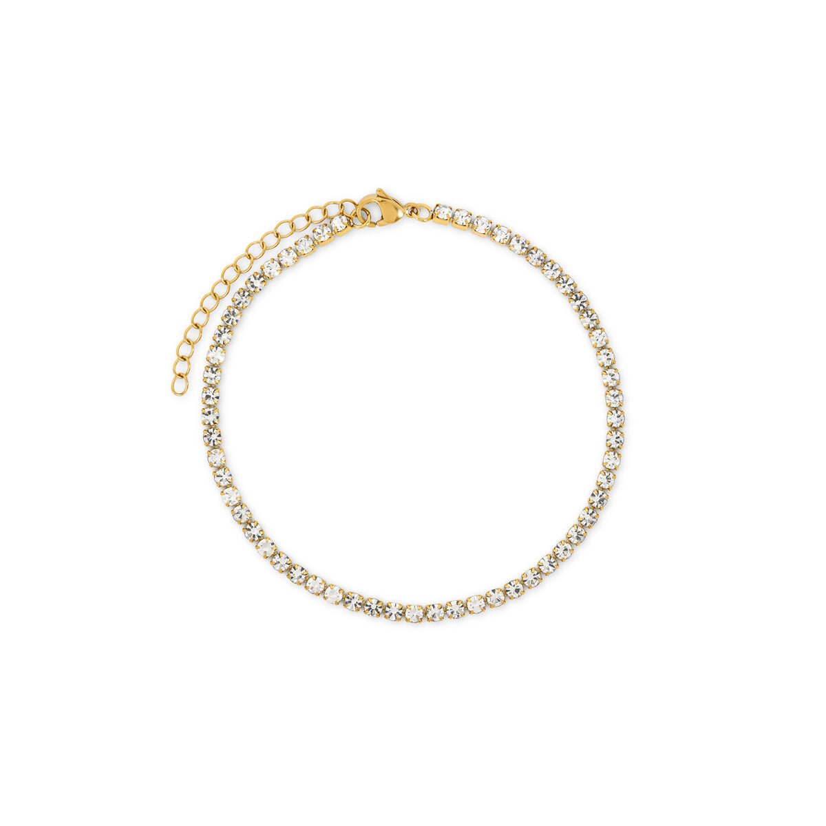 Tobillera Amalfi Cravejada de Zirconia Bañado en Oro 18K