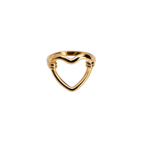 Anillo  Corazón Vazado Bañado en Oro 18k