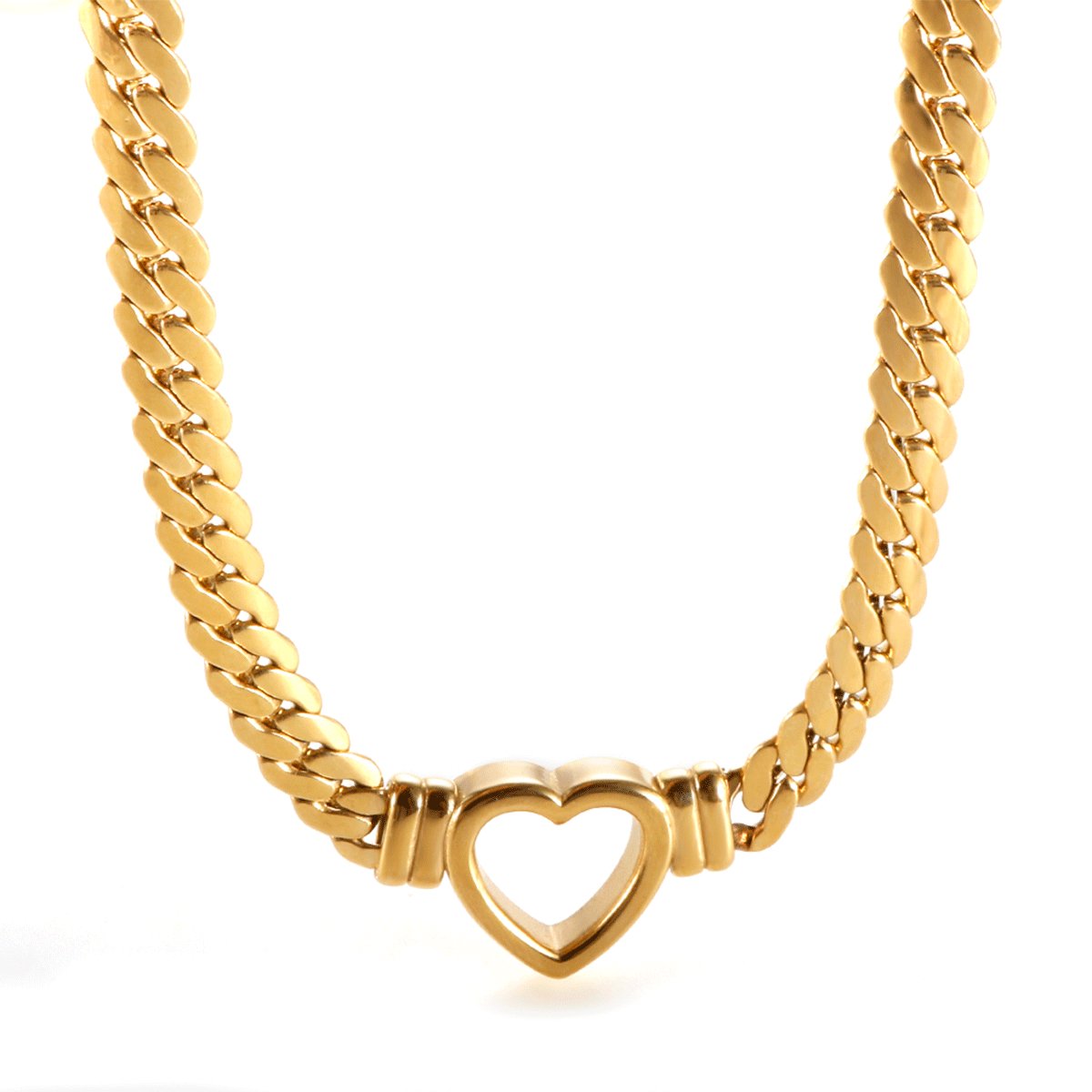 Collar Gargantilha  Corazón Minimalista Bañado en Oro 18K