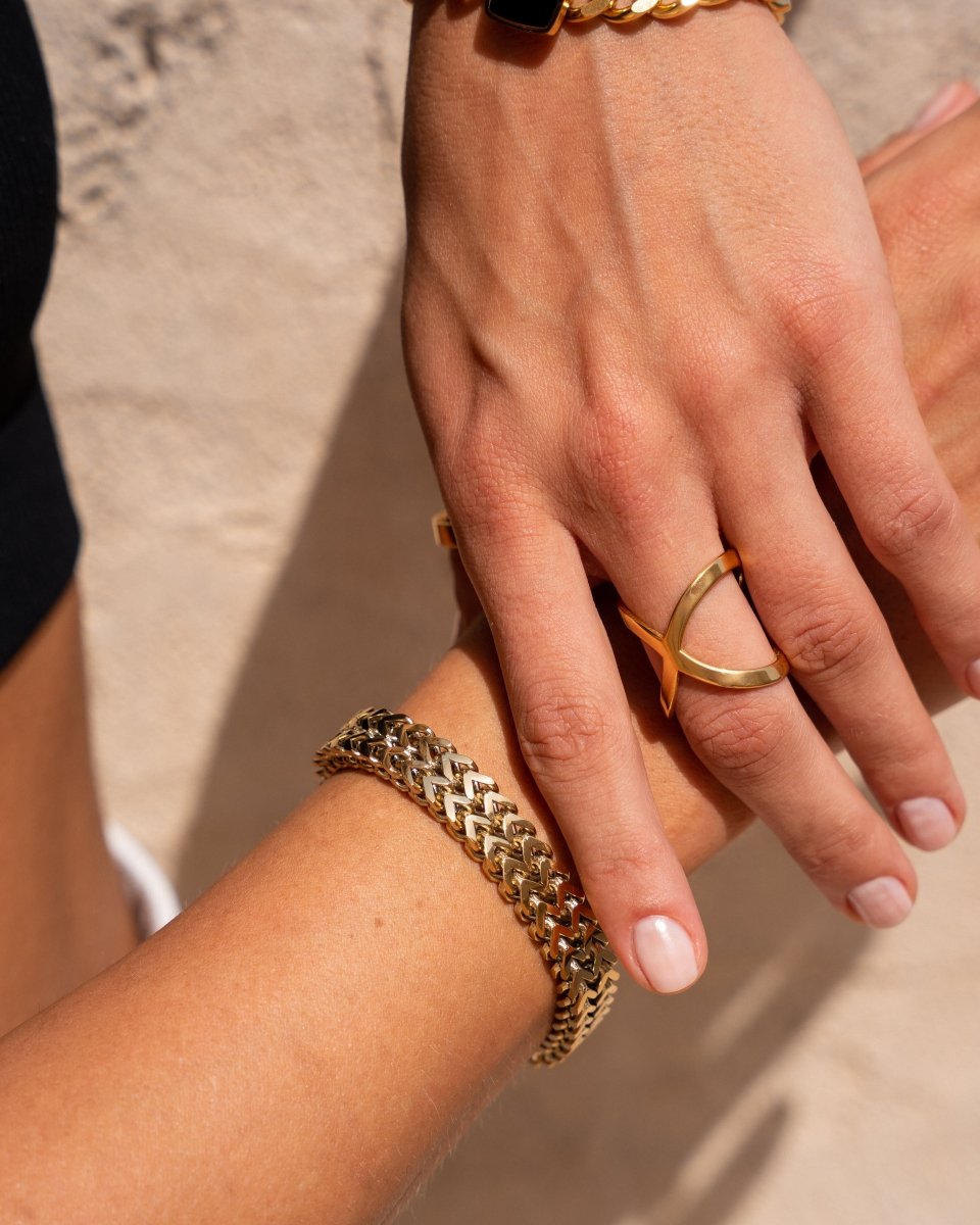 Pulsera de Cadena Petra Bañado en Oro 18K