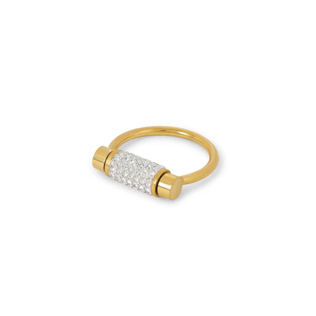 Anillo Glitz Giratório Bañado en Oro 18K
