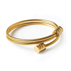Brazalete Espiral Tríplice Bañada en Oro 18K