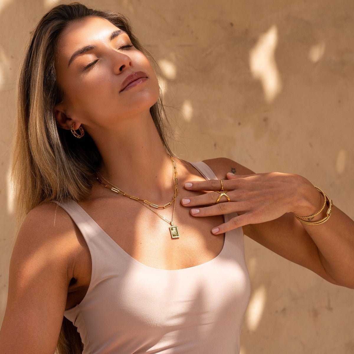 Collar Sunrise Colgante Nascer do Sol Bañado en Oro 18K