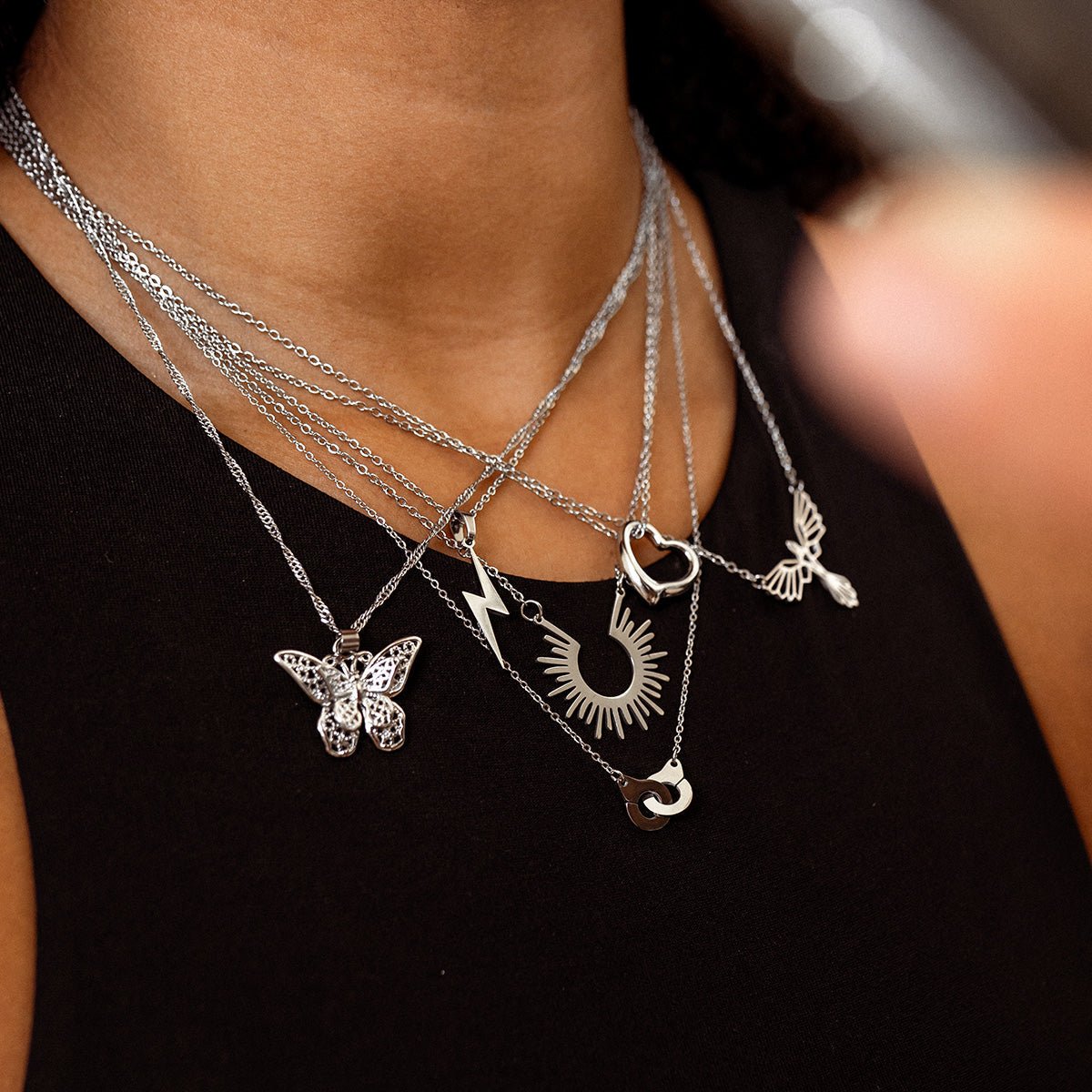 Collar Energia Colgante Raio - Plata