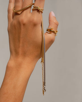 Collar Contraste Malha Bañado en Oro 18K