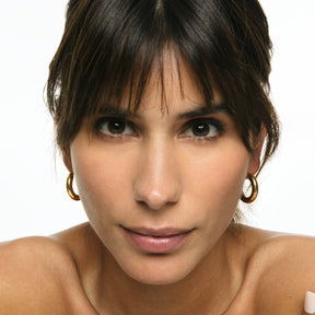 Aro de Argola Tubo Lele M Bañado en Oro 18K