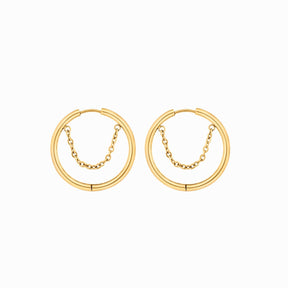 Aro de Argola Pipa Bañado en Oro 18K