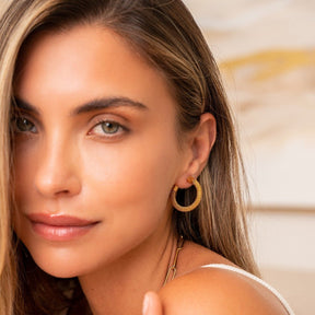 Aro de Argola Isabella Malha Bañado en Oro 18K