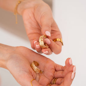 Aro de Argola Atena Bañado en Oro 18K