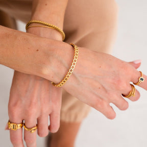 Brazalete Favo de Mel Bañado en Oro 18K