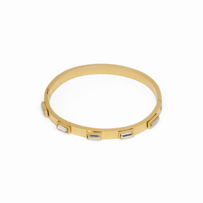 Brazalete Cristais Navete Bañado en Oro 18K