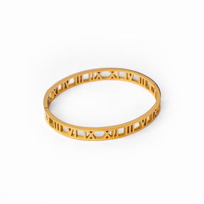 Brazalete Numeral Romanos Bañado en Oro 18K