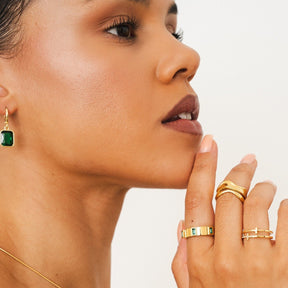 Anillo Prestige Cúbica Bañado en Oro 18K